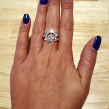 Blue Swirl Ring - Spiral Sapphire Ring - Vintage Statement Ring