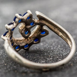 Blue Swirl Ring - Spiral Sapphire Ring - Vintage Statement Ring