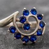 Blue Swirl Ring - Spiral Sapphire Ring - Vintage Statement Ring