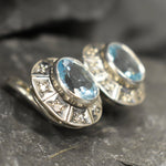 Blue Topaz Earrings, Natural Blue Topaz, December Birthstone, Tribal Earrings, Sky Blue Earrings, Sky Topaz Earrings, Solid Silver Earrings