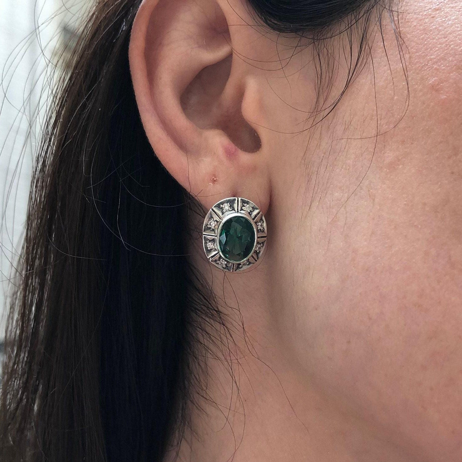 Blue Topaz Earrings, Natural Blue Topaz, December Birthstone, Tribal Earrings, Sky Blue Earrings, Sky Topaz Earrings, Solid Silver Earrings