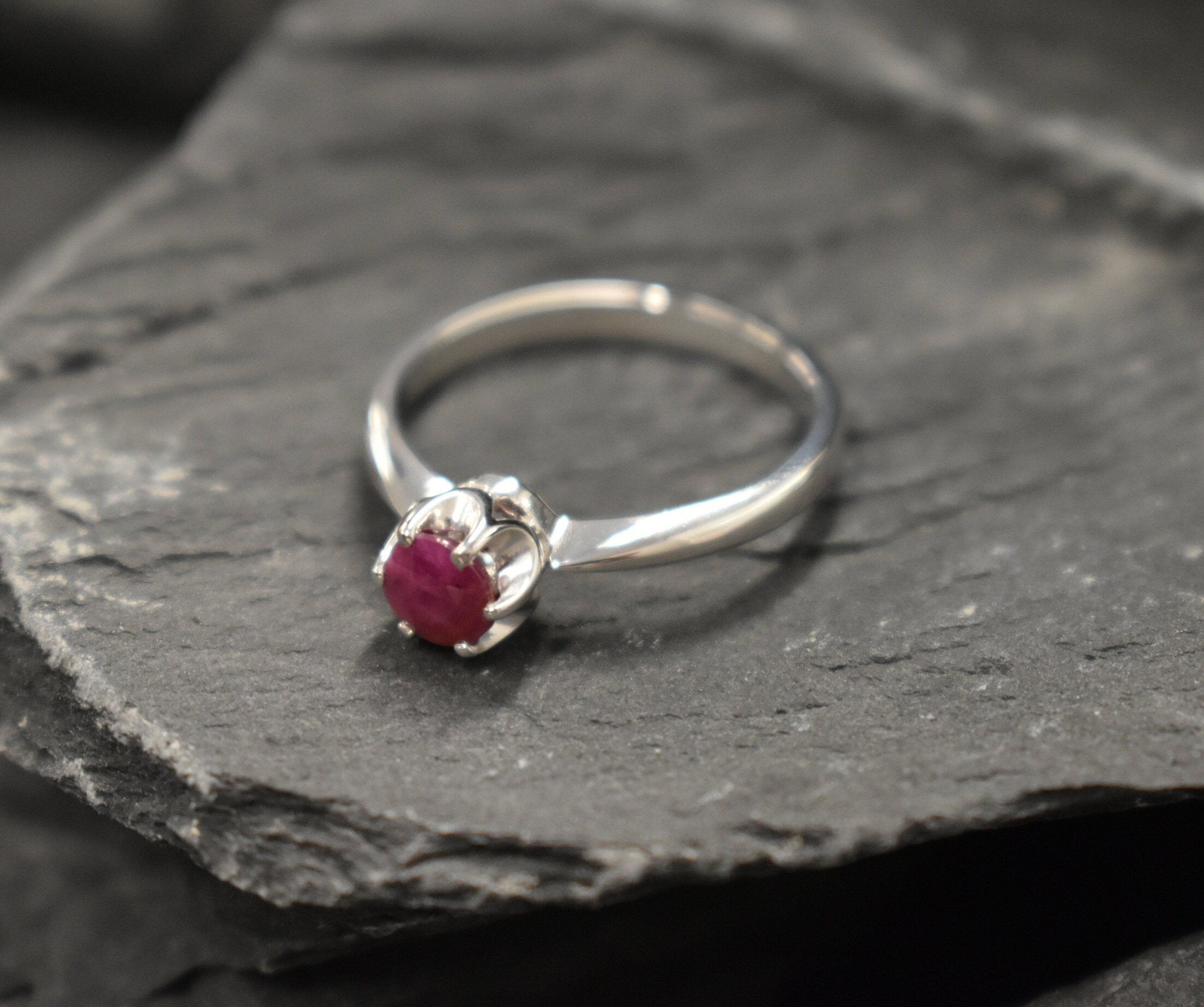 Ruby Ring, Natural Ruby, Ruby Engagement Ring, July Birthstone, Red Ring, Red Ruby Ring, Ruby Promise Ring, July Ring, Solid Silver Ring(2)