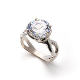 Created CZ Diamond Ring - Solitaire Diamond Gold Ring - Round Diamond Ring