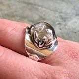 Quartz Ring - Large Statement Ring - Vintage Sphere Ring