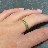 Gold Emerald Band, Emerald Ring, Natural Emerald, May Birthstone, Full Eternity Ring, Vinatage Ring, Gold Eternity Ring, Solid Silver Ring