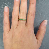 Gold Emerald Band, Emerald Ring, Natural Emerald, May Birthstone, Full Eternity Ring, Vinatage Ring, Gold Eternity Ring, Solid Silver Ring