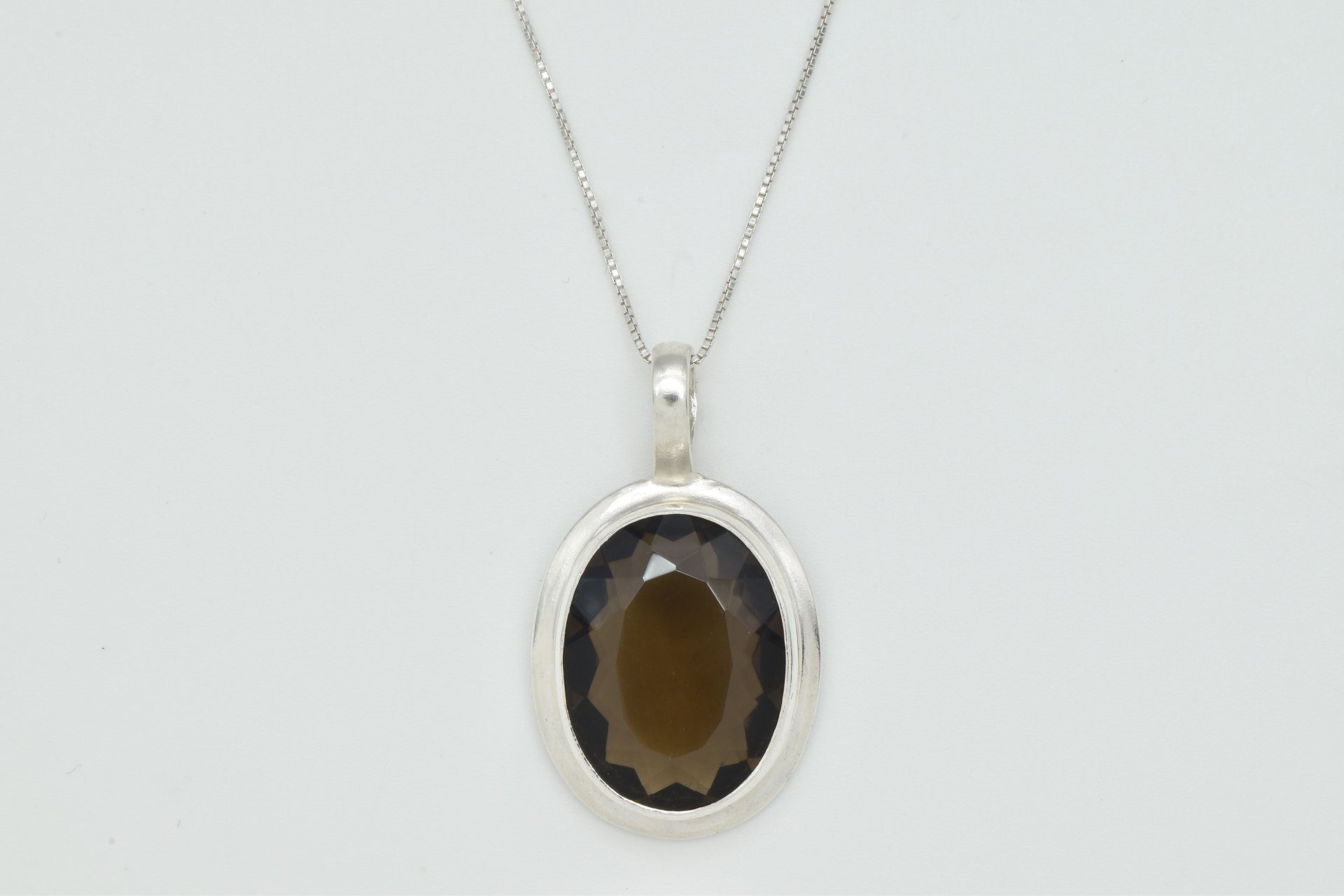 Estate Sterling Silver Teardrop Smokey Topaz Pendant – LSJ