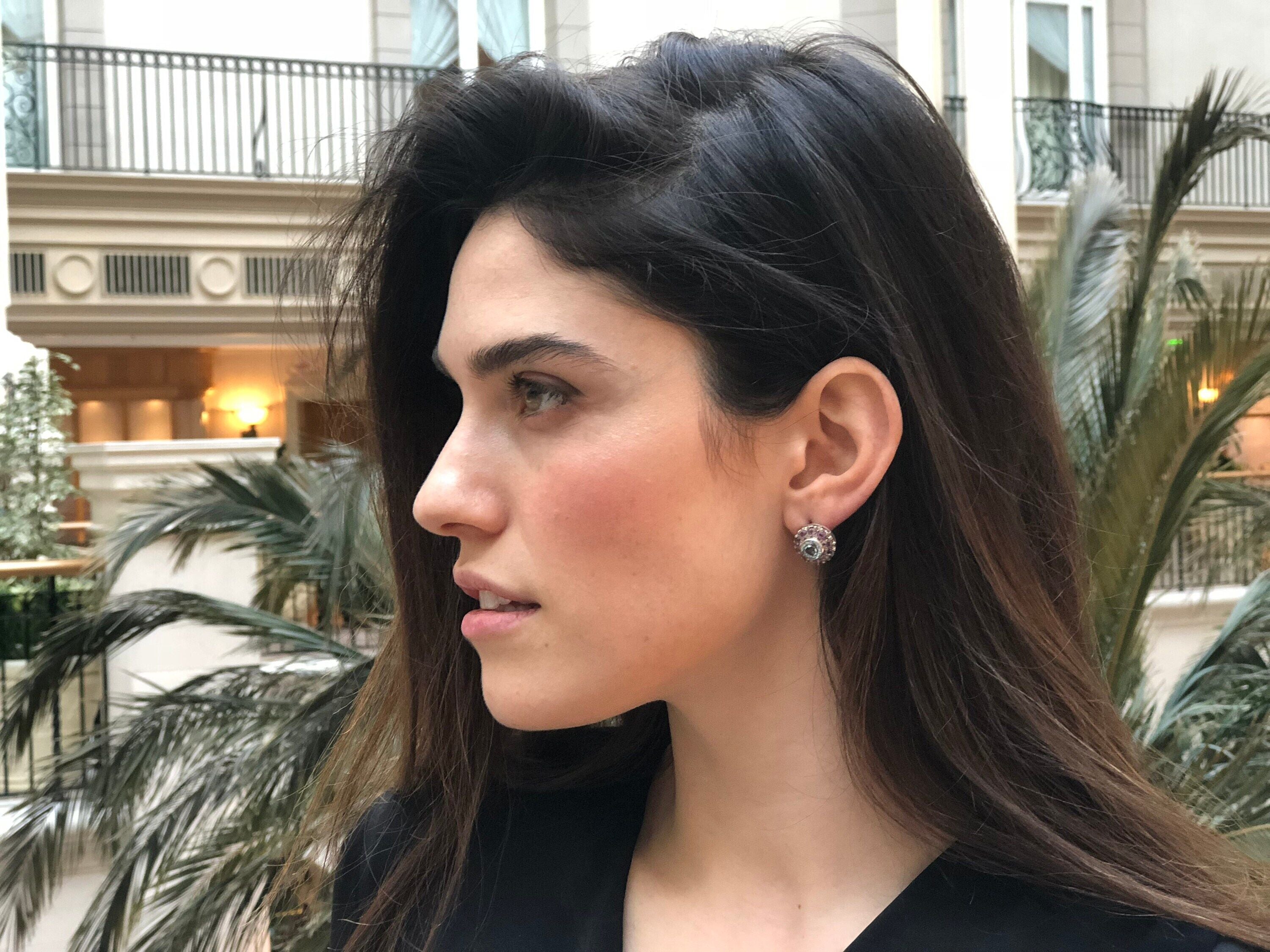 Amethyst Studs, Natural Amethyst, Victorian Earrings, February Birthstone, Stud Earrings, February Earrings, Flower Earrings, Amethyst