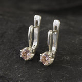 Morganite Earrings - Pink Drop Earrings - Dainty Pink Studs