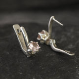 Morganite Earrings - Pink Drop Earrings - Dainty Pink Studs