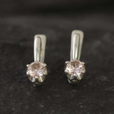 Morganite Earrings - Pink Drop Earrings - Dainty Pink Studs