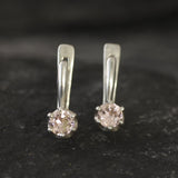 Morganite Earrings - Pink Drop Earrings - Dainty Pink Studs