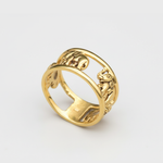 Gold Elephant Band in 18k Gold Vermeil, a unique fertility symbol ring, perfect for everyday elegance and heartfelt gifting.