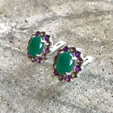Victorian Emerald Earrings - Vintage Emerald Earrings - Statement Flower Earrings
