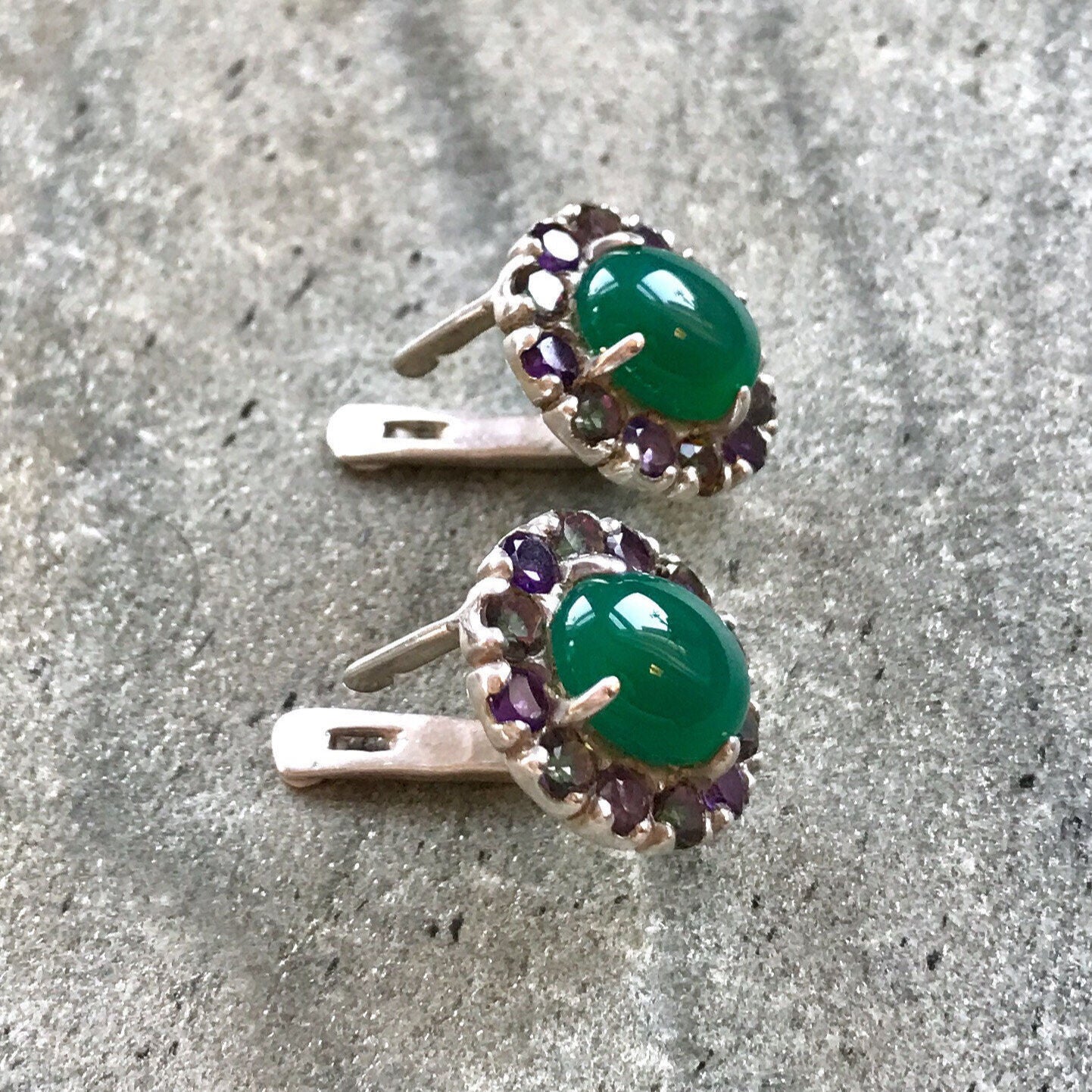 Elegant Emerald Halo Earrings in 925 Sterling Silver, featuring created green emeralds; ideal for everyday elegance and gifts.