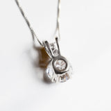 Diamond Pendant, Created Diamond, Sparkly Pendant, Bridal Pendant, Sparkly Vintage Pendant, Cubic Zirconia Pendant, Solid Silver Pendant