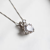 Diamond Pendant, Created Diamond, Sparkly Pendant, Bridal Pendant, Sparkly Vintage Pendant, Cubic Zirconia Pendant, Solid Silver Pendant