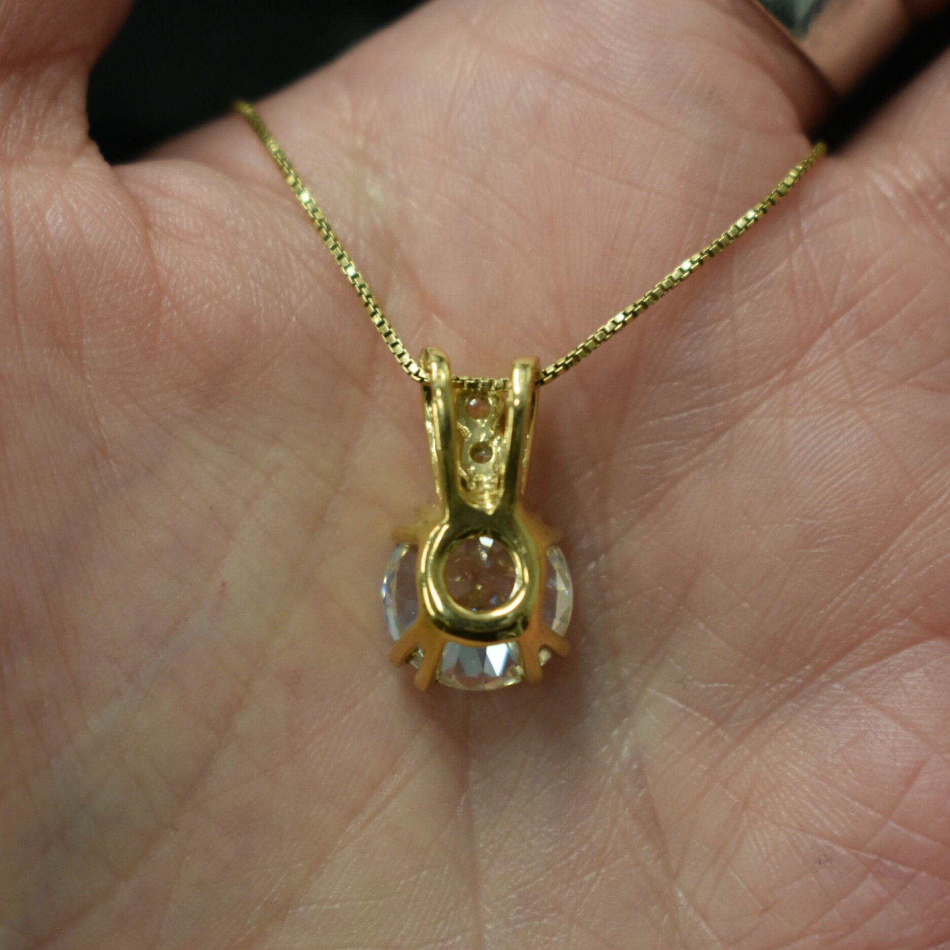 Diamond Pendant, Created Diamond, Sparkly Pendant, Bridal Pendant, Sparkly Vintage Pendant, Cubic Zirconia Pendant, Solid Silver Pendant(1)