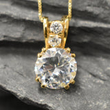 Created Diamond Gold Pendant, Diamond Vintage Necklace, Antique Diamond Ring