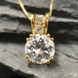 Created Diamond Gold Pendant, Diamond Vintage Necklace, Antique Diamond Ring