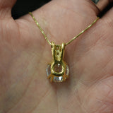 Created Diamond Gold Pendant, Diamond Vintage Necklace, Antique Diamond Ring