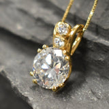 Created Diamond Gold Pendant, Diamond Vintage Necklace, Antique Diamond Ring