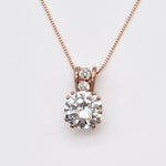 Diamond Pendant, Created Diamond, Sparkly Pendant, Bridal Pendant, Sparkly Vintage Pendant, Cubic Zirconia Pendant, Solid Silver Pendant(3)