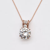 Created Diamond Gold Pendant, Diamond Vintage Necklace, Antique Diamond Ring