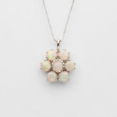 Flower Opal Pendant - Natural Australian Opal, October Birthstone Pendant
