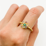 18k Gold Vermeil Opal Ring, featuring White Opal, ideal for birthdays, special occasions, and everyday elegance.