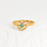 18k Gold Vermeil Opal Ring with White Opal, perfect for daily wear and a thoughtful October birthday gift.