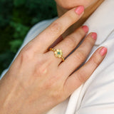 18k Gold Vermeil Opal Ring featuring a stunning White Opal, perfect for everyday wear and a unique October birthday gift.