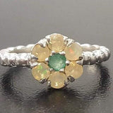 Opal Ring made in White Gold Vermeil with White Opal in setting, October Birthstone gift idea, symbolizes, ideal for everyday wear and perfect for birthday gifting and special occasions.