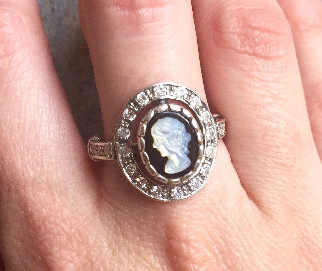 Cameo Ring, Roman Ring, Vintage Rings, Antique Ring, Vintage Ring, Sterling Silver Ring, Roman Jewelry, Matching Set, Shell Ring, Lady Ring