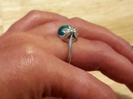 Green Leaf Ring, Malachite Ring, Vintage Rings, Natural Malachite, Horizontal Ring, Green Ring, Silver Ring, Real Malachite, Green Malachite