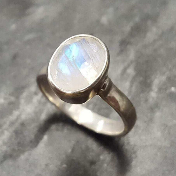 Sterling Silver Moonstone Ring Gemstone Ring Natural Rainbow Moonstone Oval Stone Ring Moonstone orders Jewelry Gift Ring Ring For Women