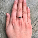 Emerald Ring, Emerald Promise Ring, Created Emerald, Engagement Ring, Vintage Rings, Emerald Dainty Ring, Silver Promise Ring, Solid Silver