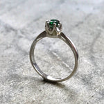 Emerald Ring, Emerald Promise Ring, Created Emerald, Engagement Ring, Vintage Rings, Emerald Dainty Ring, Silver Promise Ring, Solid Silver