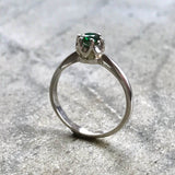 Emerald Ring, Emerald Promise Ring, Created Emerald, Engagement Ring, Vintage Rings, Emerald Dainty Ring, Silver Promise Ring, Solid Silver