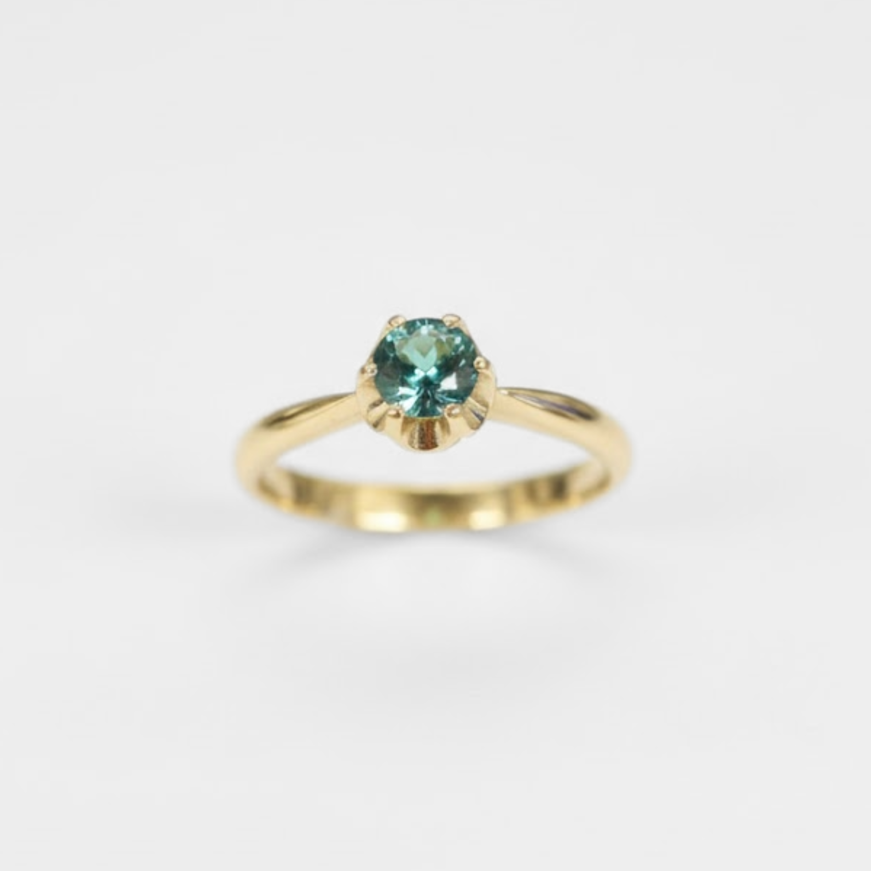 Elegant 18k Gold Vermeil Ring with a Created Green Emerald, ideal for May birthdays, everyday elegance, and gifting occasions.