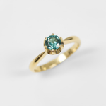 Created Emerald Ring made in 18k Gold Vermeil with Round Created Green Emerald in Solitaire setting, May Birthstone gift idea, symbolizes, ideal for everyday wear and perfect for birthday gifting and special occasions.