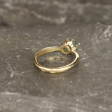 Gold Emerald Ring - Green Solitaire Ring, Emerald Engagement Ring