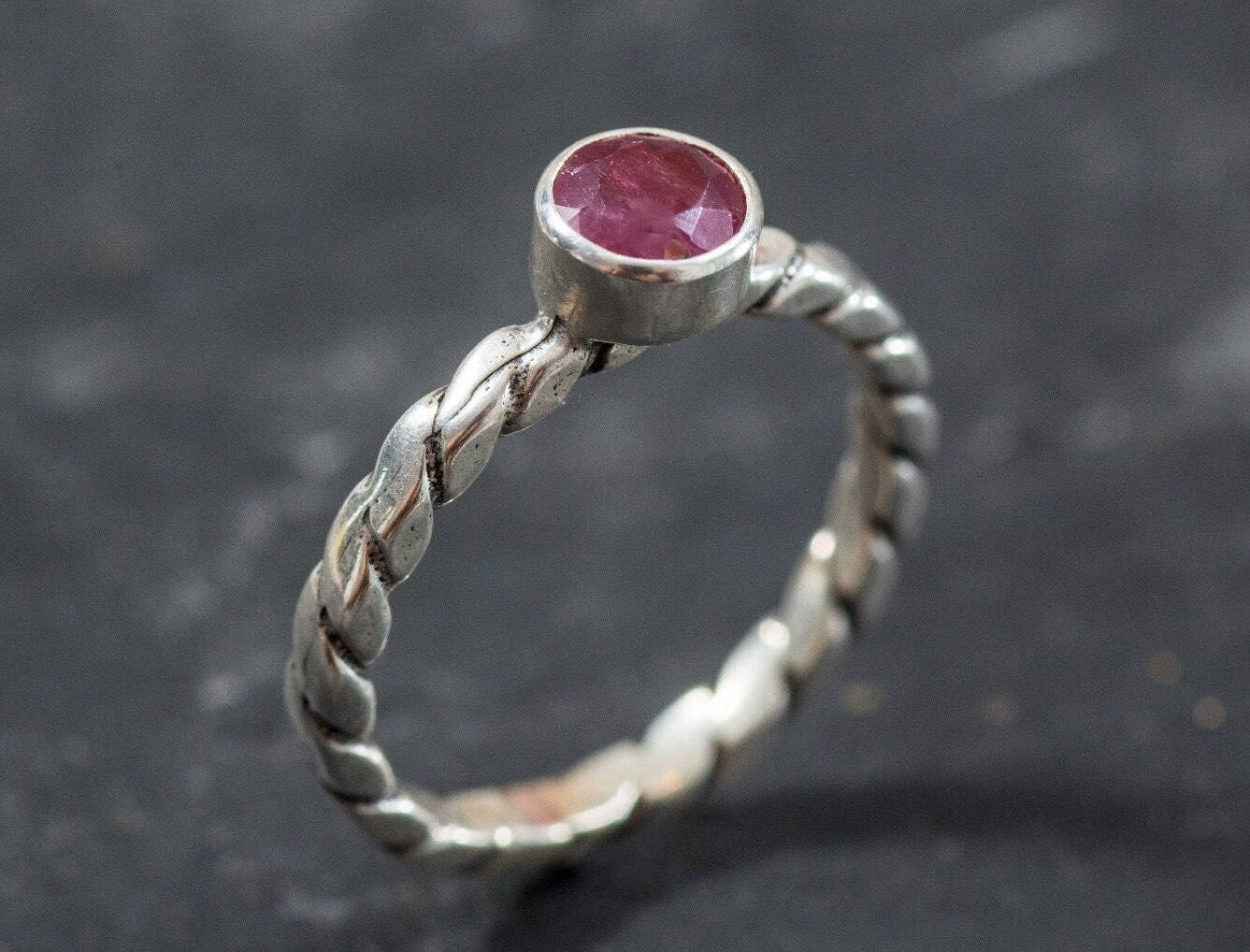 Natural Ruby Ring made in 925 Sterling Silver with Round Natural Red Ruby in Bezel setting, July Birthstone gift idea, symbolizes nobility, purity, and passion, ideal for everyday wear and perfect for birthday gifting and special occasions.
