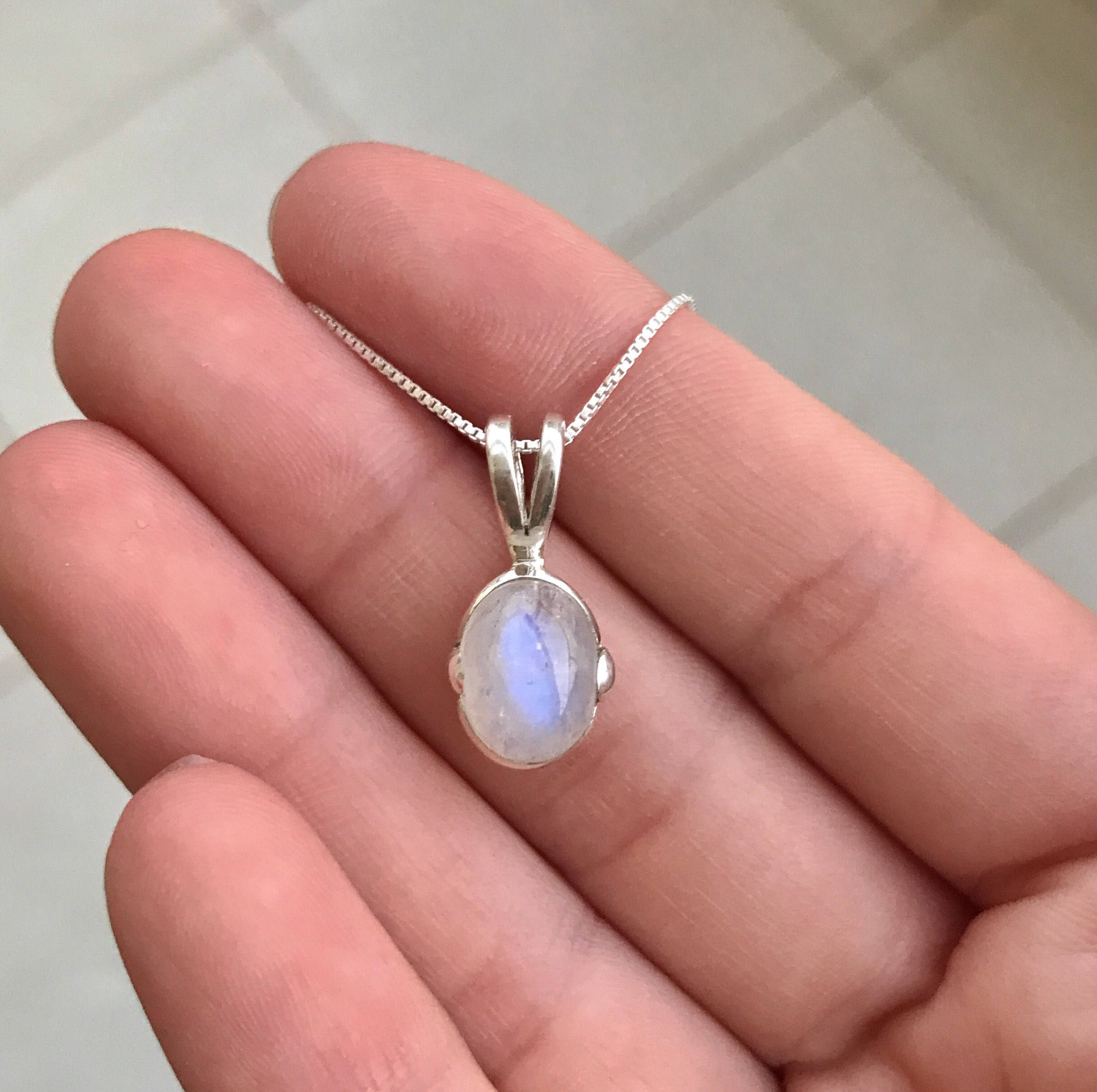 Moonstone Pendant, Rainbow Moonstone, Natural Moonstone, June Birthstones, June Pendant, Vintage Pendant, Moonstone, Silver Pendant