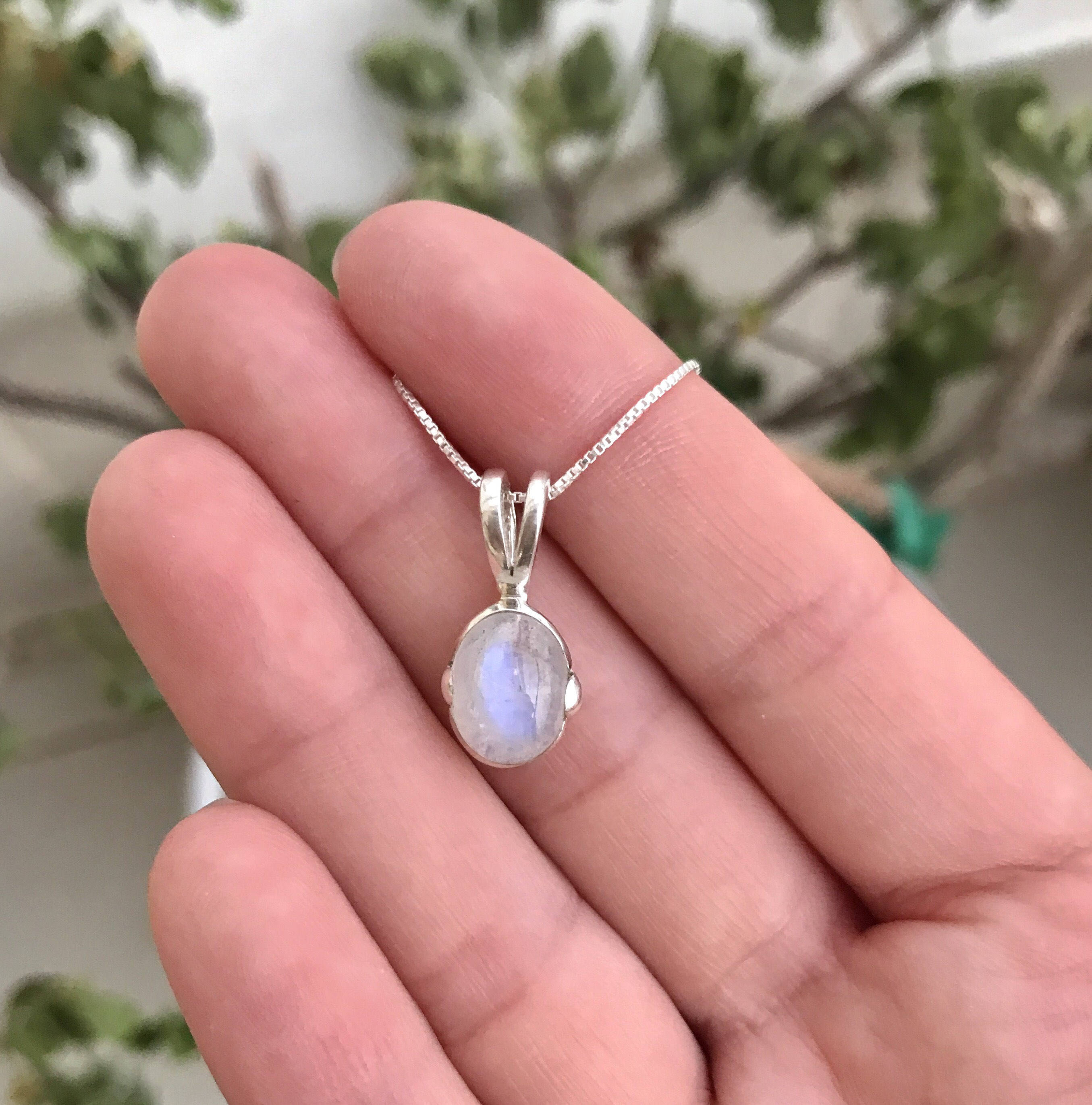 Moonstone Pendant, Rainbow Moonstone, Natural Moonstone, June Birthstones, June Pendant, Vintage Pendant, Moonstone, Silver Pendant