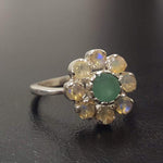 Natural Emerald Ring made in 925 Sterling Silver with Round Natural Green Emerald in Cluster setting, May Birthstone gift idea, symbolizes growth, harmony, and deep emotional healing, ideal for everyday wear and perfect for birthday gifting and special occasions.