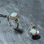 Stylish 925 Sterling Silver ring adorned with a stunning Natural White Australian Opal, ideal for special occasions and celebrations.