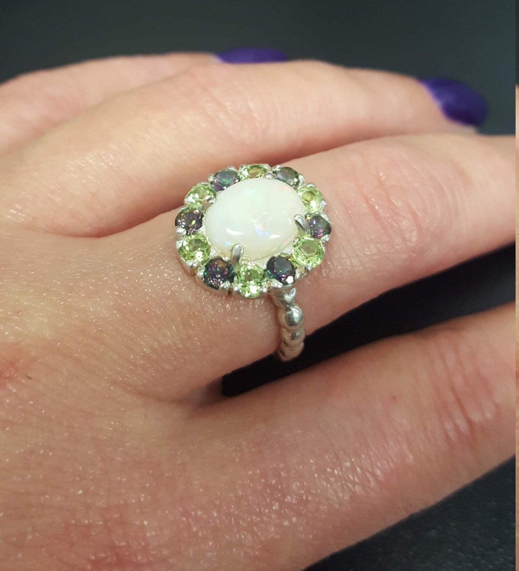 Natural Opal Ring, Opal Ring, Real Opal Ring, October Ring, Victorian Ring, October Birthstone, Solid Silver Ring, Oval Opal Ring, Opal