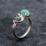 Stunning Natural Emerald Ring in 925 Sterling Silver, captures the essence of growth and harmony for any special occasion.