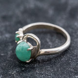 Captivating 925 Sterling Silver Ring with an Oval Green Emerald, a symbol of emotional healing and perfect for everyday elegance.